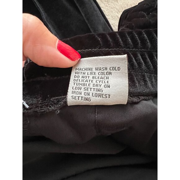 Tractr Womens Black Velvet Jogger Pants Size 14/32 Elastic Waist Pockets Lounge - Picture 8 of 9